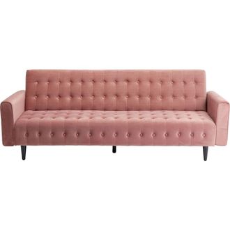 Kare Design Sof&aacute;-cama 3 plazas en terciopelo rosa