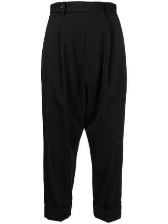 Yohji Yamamoto Pantaloni affusolati crop - Nero