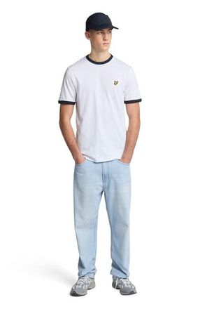 Lyle & Scott Ringer T-shirt in White/Dark Navy at Nordstrom, Size Xx-Large