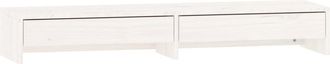 vidaXL Vidaxl - Soporte De Monitor Madera Maciza De Pino Blanco 100x27x15 Cm