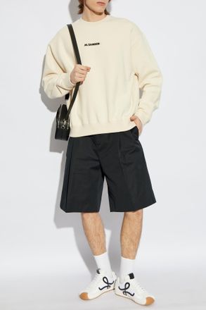 Jil Sander Sweatshirt With Logo, Mens, Cream
