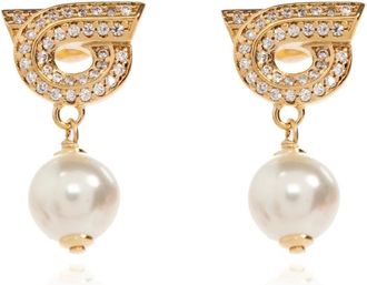 Ferragamo Oorbellen met logo - Dames - Oorbellen - Geel - ONE Size - Accessoires