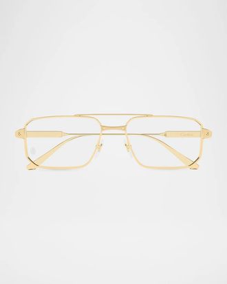 Cartier Men & apos;s CT0654O Santos Classic Titanium Square Optical Glasses