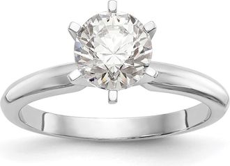 Diamond2Deal 14k White Gold Lab Grown Diamond Wedding Band Ring 1/2Ct Clarity- VS Color- G-H