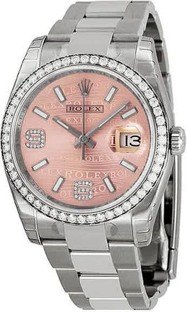 Rolex Oyster Perpetual Datejust 36 Pink Wave Dial Stainless Steel Bracelet Automatic Ladies Watch 116244PWSDAO