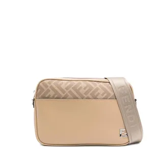 Fendi Monogram-panel Leather Messenger Bag