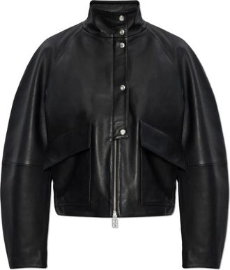By Malene Birger Suzanne Leren Jas - Dames - Leren en Su&egrave;de Jassen - Zwart - XS - Leer - Jassen