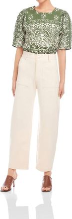 Fifteen Twenty Stevie Barrel Leg Ankle Pants In Cream