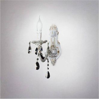 Trade Shop Trade Shop Traesio - Trade Shop - Applique Da Muro Parete Classica 1 Braccio Attacco E14 Cristalli Pendenti E01-1