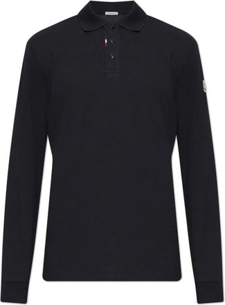 Moncler Polo Shirt Met Logopatch - Heren - Polos - Blauw - S - Katoen - Tops