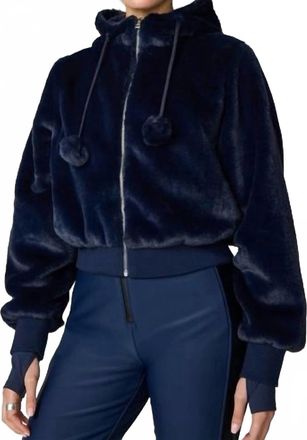 MPG Sport Plush Bomber Jacket In Navy Blazer
