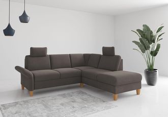 HOME AFFAIRE Ecksofa »Rochelle, L-Form« wahlweise mit Armteilverstellung, Bettfunktion und Bettkasten
