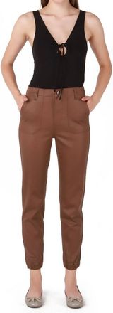 Dex Clothing Coated Jogger In Brown