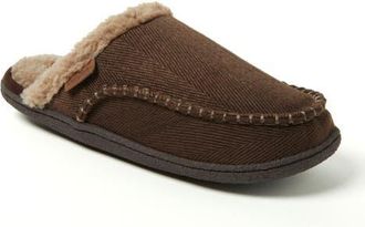 Dearfoams Matthew Moccasin Toe Scuff House Slipper in Coffee at Nordstrom, Size X-Large M