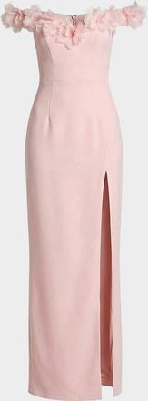 Mac Duggal Off-Shoulder Crepe Column Gown