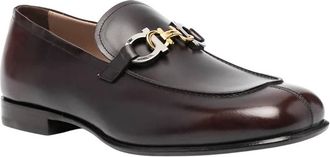 Ferragamo Mens Gancini Square Toe Loafers In Brown