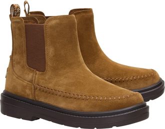 Hey Dude HEYDUDE Sienna Leren Dames Cognac Platte Chelsea Boots