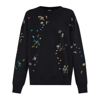 Paul Smith Sweatshirts, female, Black, M, Sweatshirt with a colorfully embroidered pattern