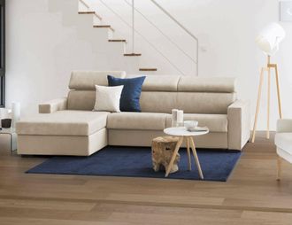 Talamo Italia Sofa Cama Aleandra, Sof&aacute; De Esquina, 100% Made In Italy, Sof&aacute; Con Apertura Giratoria, Con Contenedor Izquierdo Pen&iacute;nsula, Con Reposabrazos Delgados, C