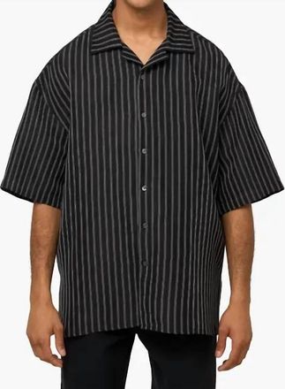 Willy Chavarria Camp Collar Short Sleeve Shirt In Black