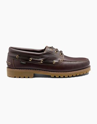 Loake Mens LOAKE WAXY BOAT SHOE DARK BROWN WAXY - Size: 10