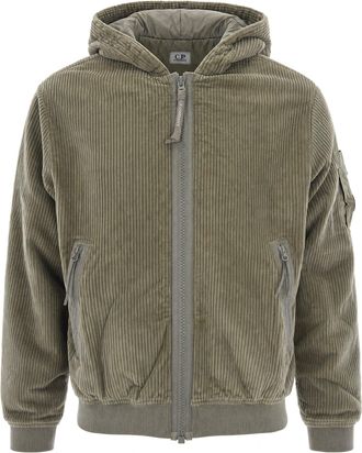 C.P. Company Fallen Rock Hooded Corduroy Full-Zip Jacket