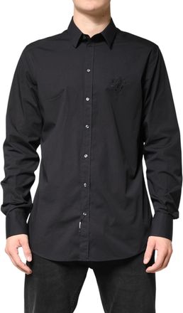Dolce & Gabbana Black GOLD Cotton Men Dress Formal Mens Shirt