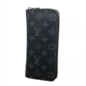 Louis Vuitton Black Gray Long Wallet (Bi-Fold) (Pre-Owned)