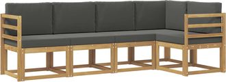 vidaXL Conjunto De Sof&aacute;s De Exterior 5 Uds. Blanco Y Antracita Vidaxl
