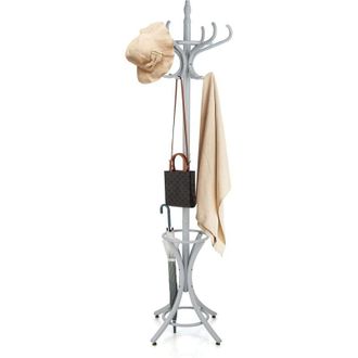 Costway Costway Perchero De Pie Madera 184cm Perchero &Aacute;rbol Con Soporte 12 Perchas Para Colgar Ropa Sombrero Para Habitaci&oacute;n Hogar Oficina (gris)