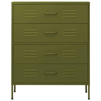 Berkfield Home Durable Chest of Drawers Olive Green 80x35x101.5 cm Steel