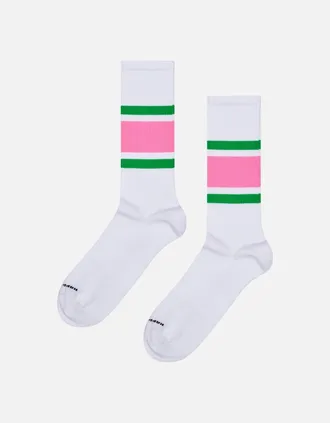 Happy Socks Womens Simple Stripe Sneaker Sock, White - White/White - Size: 9.5/12.5/12/11.5/11/10.5/10/13/9/8/8.5