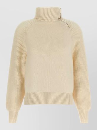 Agnona cashmere ribbed high-neck zip sweater
