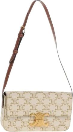 Celine Pre-owned Vintage PVC Schoudertas - Dames - Vintage Schoudertas - Wit - ONE Size - Leer - Vintage