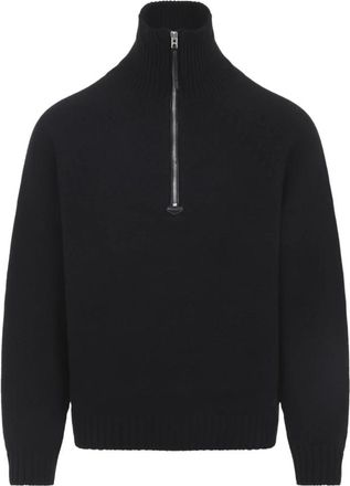 Tom Ford Half Zip Jumper - male - Tom Ford - Turtlenecks - Black - L - Knitwear