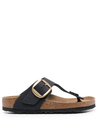 Birkenstock Gizeh Big Fibbia nero, pelle nubuck
