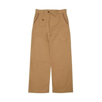 Junya Watanabe Broeken, Heren, Beige, S, Katoen, Wqp 032S26 Verstelbare Broek