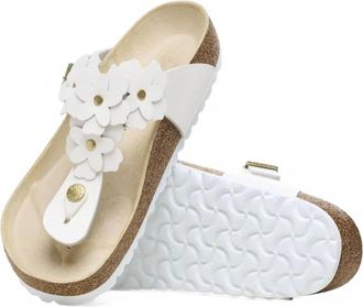 Birkenstock Womens Gizeh Flower Sandals In White