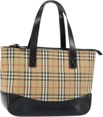 Burberry Pre-owned Tote Bags, female, Beige, Size: ONE SIZE Pre-owned Canvas Tote Bag