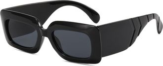 Generic Womens Square Sunglasses Outdoor Vacation Mens Sports Sun Glasses(Black)