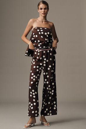 Maeve The Brooklin Printed Wide-Leg Pull-On Pants