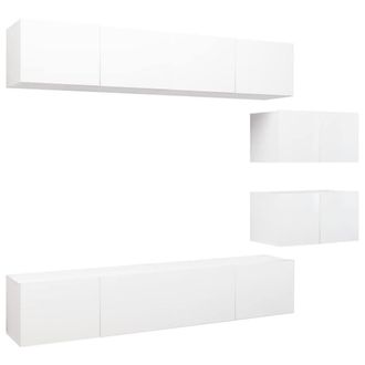Berkfield Home 6 Piece TV Cabinet Set White Engineered Wood