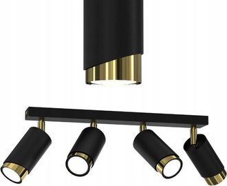 OEM Gratis. L&aacute;mpara De Techo Tira Led Orientable 4x Gu10 Ewilight Bisel Negro