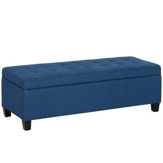 HOMCOM Banco de almacenamiento 125x49x41.5 cm azul