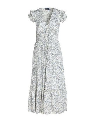 Ralph Lauren PLEATED SATIN FLUTTER-SLEEVE DRESS