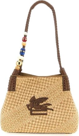 Etro Kleine Raffia Libra Tote Tas - Dames - Shoppers - Beige - ONE Size - Katoen - Tassen
