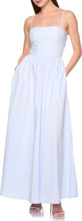 Susana Monaco Open Back Cotton Poplin Maxi Dress in Baby Blue at Nordstrom Rack, Size X-Small