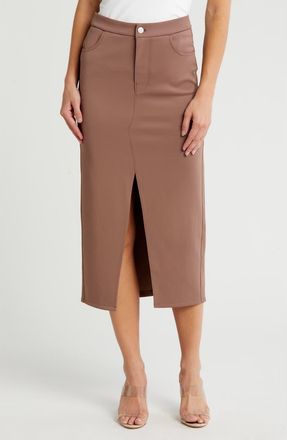 Hudson Scuba Reconstructed Midi Skirt in Deep Taupe at Nordstrom Rack, Size Xx-Small