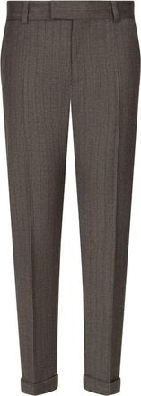 Dolce & Gabbana pinstripe stretch-wool trousers - men - Spandex/Elastane/Wool - 46 - Brown