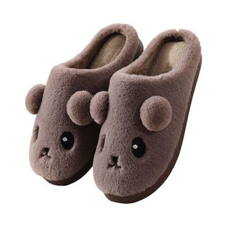 Generic Ladies Novelty Slippers - Cartoon Slippers Women - Cute Shaped Plush Slipper With Ears Footwear Indoor Fleece Fuzzy Slipper Cartoon Animal Sliders Non